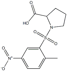 1-[(2-methyl-5-nitrobenzene)sulfonyl]pyrrolidine-2-carboxylic acid Struktur