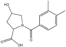 1-[(3,4-dimethylphenyl)carbonyl]-4-hydroxypyrrolidine-2-carboxylic acid Struktur