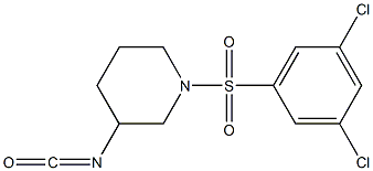 1-[(3,5-dichlorobenzene)sulfonyl]-3-isocyanatopiperidine Struktur