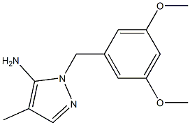 1-[(3,5-dimethoxyphenyl)methyl]-4-methyl-1H-pyrazol-5-amine Struktur