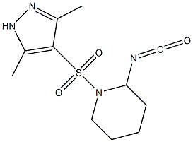 1-[(3,5-dimethyl-1H-pyrazole-4-)sulfonyl]-2-isocyanatopiperidine Struktur