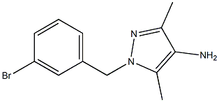 1-[(3-bromophenyl)methyl]-3,5-dimethyl-1H-pyrazol-4-amine Struktur