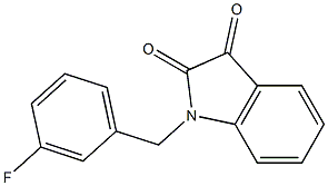 1-[(3-fluorophenyl)methyl]-2,3-dihydro-1H-indole-2,3-dione Struktur