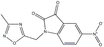 1-[(3-methyl-1,2,4-oxadiazol-5-yl)methyl]-5-nitro-2,3-dihydro-1H-indole-2,3-dione Struktur