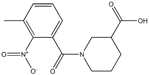 1-[(3-methyl-2-nitrophenyl)carbonyl]piperidine-3-carboxylic acid Struktur