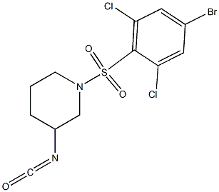 1-[(4-bromo-2,6-dichlorobenzene)sulfonyl]-3-isocyanatopiperidine Struktur