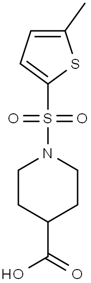 1-[(5-methylthiophene-2-)sulfonyl]piperidine-4-carboxylic acid Struktur