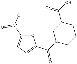 1-[(5-nitrofuran-2-yl)carbonyl]piperidine-3-carboxylic acid Struktur