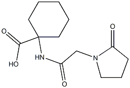 1-[2-(2-oxopyrrolidin-1-yl)acetamido]cyclohexane-1-carboxylic acid Struktur