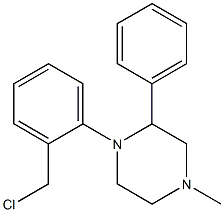 1-[2-(chloromethyl)phenyl]-4-methyl-2-phenylpiperazine Struktur