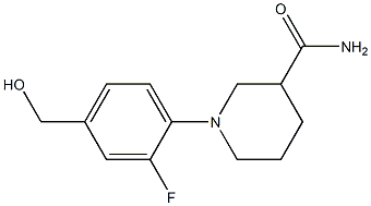 1-[2-fluoro-4-(hydroxymethyl)phenyl]piperidine-3-carboxamide Struktur