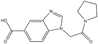 1-[2-oxo-2-(pyrrolidin-1-yl)ethyl]-1H-1,3-benzodiazole-5-carboxylic acid Struktur