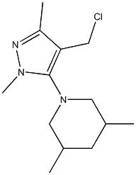 1-[4-(chloromethyl)-1,3-dimethyl-1H-pyrazol-5-yl]-3,5-dimethylpiperidine Struktur