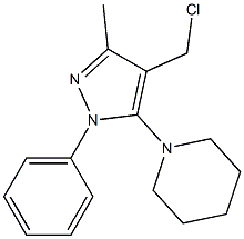 1-[4-(chloromethyl)-3-methyl-1-phenyl-1H-pyrazol-5-yl]piperidine Struktur