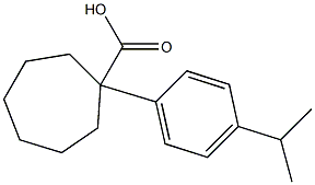 1-[4-(propan-2-yl)phenyl]cycloheptane-1-carboxylic acid Struktur