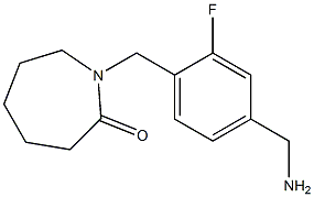 1-{[4-(aminomethyl)-2-fluorophenyl]methyl}azepan-2-one Struktur