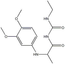 1-{2-[(3,4-dimethoxyphenyl)amino]propanoyl}-3-ethylurea Struktur