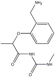 1-{2-[2-(aminomethyl)phenoxy]propanoyl}-3-methylurea Struktur