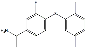 1-{4-[(2,5-dimethylphenyl)sulfanyl]-3-fluorophenyl}ethan-1-amine Struktur