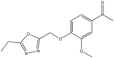 1-{4-[(5-ethyl-1,3,4-oxadiazol-2-yl)methoxy]-3-methoxyphenyl}ethan-1-one Struktur