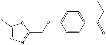 1-{4-[(5-methyl-1,3,4-oxadiazol-2-yl)methoxy]phenyl}propan-1-one Struktur