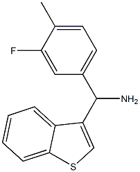 1-benzothiophen-3-yl(3-fluoro-4-methylphenyl)methanamine Struktur