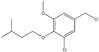 1-chloro-5-(chloromethyl)-3-methoxy-2-(3-methylbutoxy)benzene Struktur