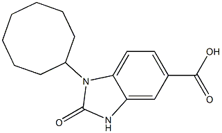 1-cyclooctyl-2-oxo-2,3-dihydro-1H-1,3-benzodiazole-5-carboxylic acid Struktur