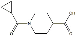 1-cyclopropanecarbonylpiperidine-4-carboxylic acid Struktur