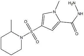 1-methyl-4-[(2-methylpiperidin-1-yl)sulfonyl]-1H-pyrrole-2-carbohydrazide Struktur