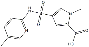 1-methyl-4-[(5-methylpyridin-2-yl)sulfamoyl]-1H-pyrrole-2-carboxylic acid Struktur