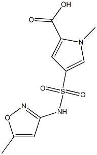 1-methyl-4-{[(5-methylisoxazol-3-yl)amino]sulfonyl}-1H-pyrrole-2-carboxylic acid Struktur