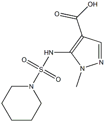 1-methyl-5-[(piperidine-1-sulfonyl)amino]-1H-pyrazole-4-carboxylic acid Struktur