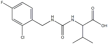 2-({[(2-chloro-4-fluorophenyl)methyl]carbamoyl}amino)-3-methylbutanoic acid Struktur