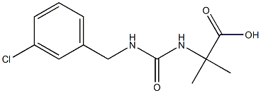 2-({[(3-chlorophenyl)methyl]carbamoyl}amino)-2-methylpropanoic acid Struktur