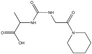 2-({[2-oxo-2-(piperidin-1-yl)ethyl]carbamoyl}amino)propanoic acid Struktur