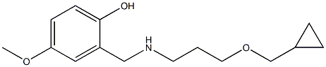 2-({[3-(cyclopropylmethoxy)propyl]amino}methyl)-4-methoxyphenol Struktur