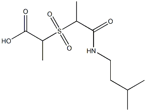 2-({1-[(3-methylbutyl)carbamoyl]ethane}sulfonyl)propanoic acid Struktur