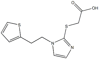 2-({1-[2-(thiophen-2-yl)ethyl]-1H-imidazol-2-yl}sulfanyl)acetic acid Struktur