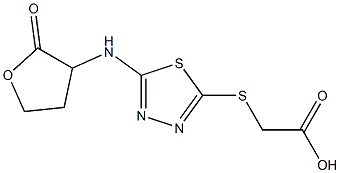 2-({5-[(2-oxooxolan-3-yl)amino]-1,3,4-thiadiazol-2-yl}sulfanyl)acetic acid Struktur