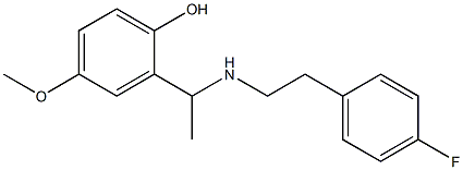 2-(1-{[2-(4-fluorophenyl)ethyl]amino}ethyl)-4-methoxyphenol Struktur