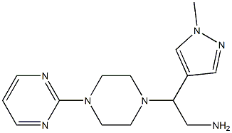 2-(1-methyl-1H-pyrazol-4-yl)-2-[4-(pyrimidin-2-yl)piperazin-1-yl]ethan-1-amine Struktur