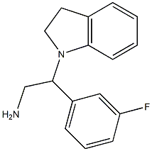 2-(2,3-dihydro-1H-indol-1-yl)-2-(3-fluorophenyl)ethanamine Struktur