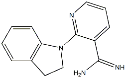 2-(2,3-dihydro-1H-indol-1-yl)pyridine-3-carboximidamide Struktur