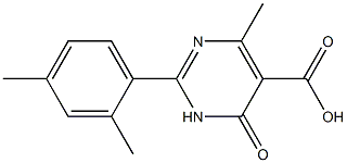 2-(2,4-dimethylphenyl)-4-methyl-6-oxo-1,6-dihydropyrimidine-5-carboxylic acid Struktur