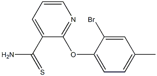 2-(2-bromo-4-methylphenoxy)pyridine-3-carbothioamide Struktur