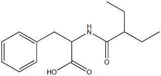 2-(2-ethylbutanamido)-3-phenylpropanoic acid Struktur