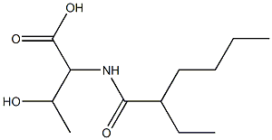 2-(2-ethylhexanamido)-3-hydroxybutanoic acid Struktur