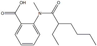 2-(2-ethyl-N-methylhexanamido)benzoic acid Struktur