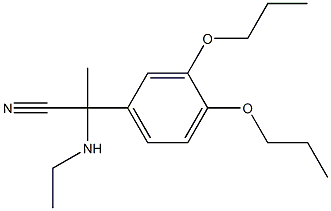 2-(3,4-dipropoxyphenyl)-2-(ethylamino)propanenitrile Struktur